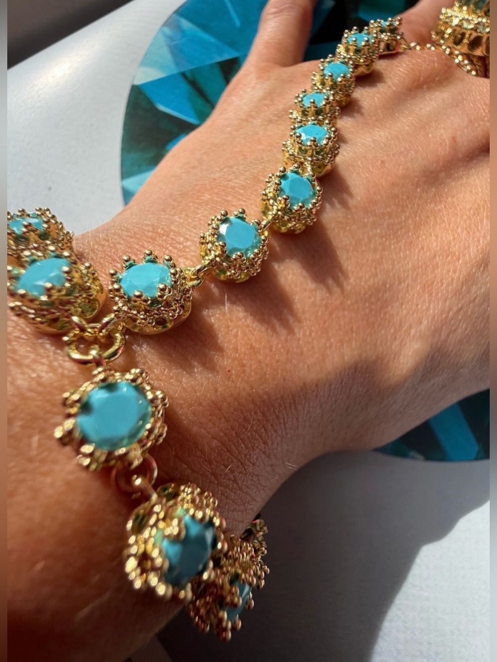 New Feed Me Gems Texas Turquoise Queen Hand Chain SOLD OUT
